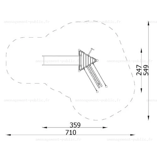 Structure pour aires de jeux extérieurs en bois de robinier